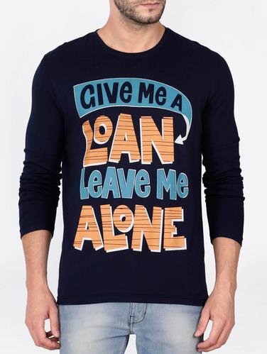 blue cotton front print t-shirt - 15121737 - Very Small Image - 1