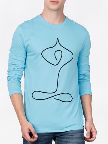 blue cotton front ptrint t-shirt - 15121748 - Very Small Image - 1