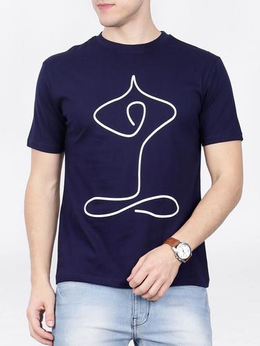 blue cotton front print t-shirt - 15121771 - Very Small Image - 1