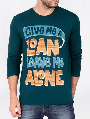 blue cotton front print t-shirt - 15121785 - Very Small Image - 1