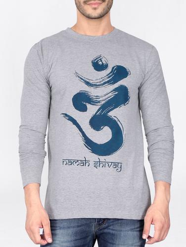 grey cotton chest print tshirt - 15121803 - Very Small Image - 1