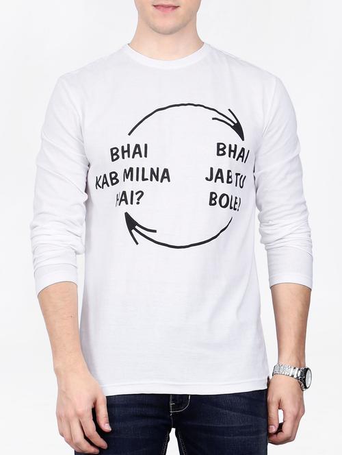 white cotton chest print tshirt - 15121839 - Standard Image - 1