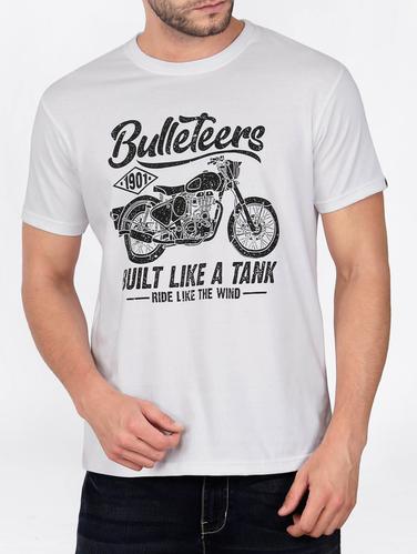 white cotton chest print tshirt - 15121842 - Very Small Image - 1