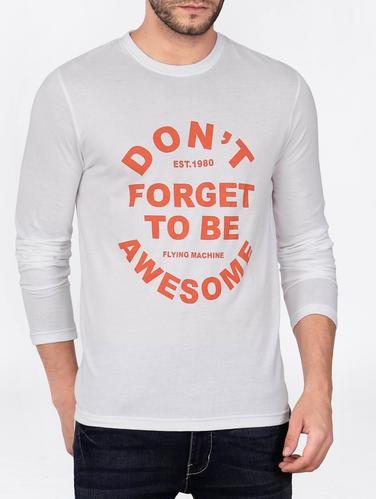 white cotton chest print tshirt - 15121846 - Very Small Image - 1