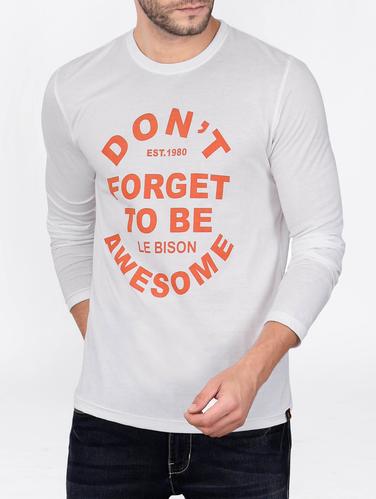 white cotton chest print tshirt - 15121847 - Very Small Image - 1