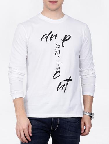 white cotton front print t-shirt - 15121848 - Very Small Image - 1