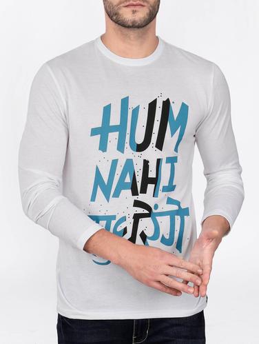 white cotton front print t-shirt - 15121849 - Very Small Image - 1
