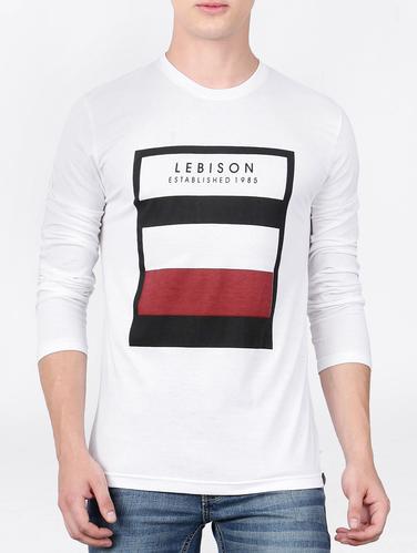 white cotton chest print tshirt - 15121853 - Very Small Image - 1