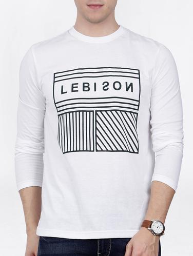 white cotton chest print tshirt - 15121854 - Very Small Image - 1