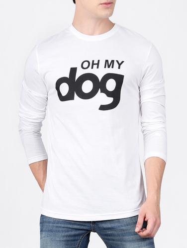 white cotton chest print tshirt - 15121858 - Very Small Image - 1