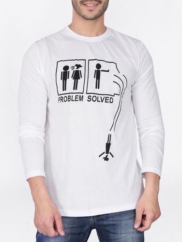 white cotton chest print tshirt - 15121860 - Very Small Image - 1