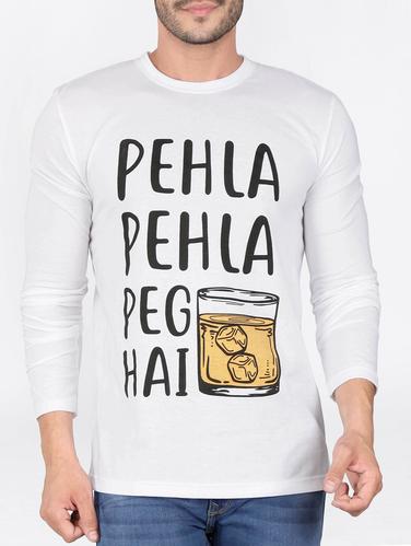 white cotton front print t-shirt - 15121862 - Very Small Image - 1