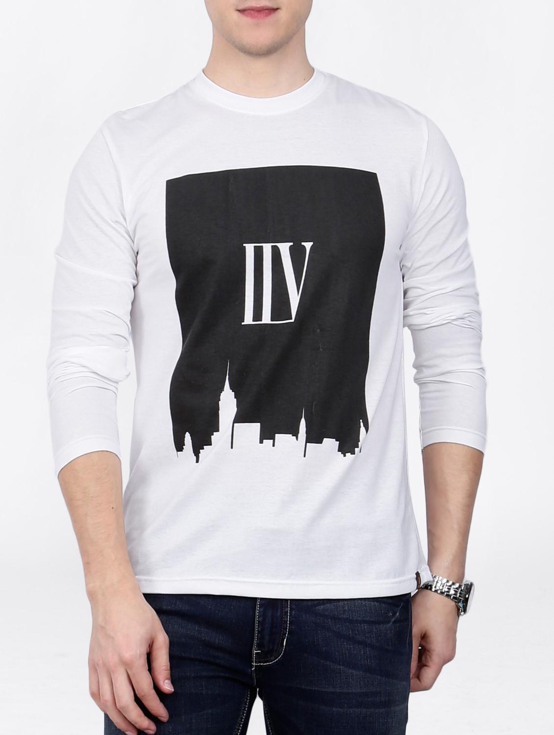white cotton chest print tshirt - 15121865 - Zoom Image - 1