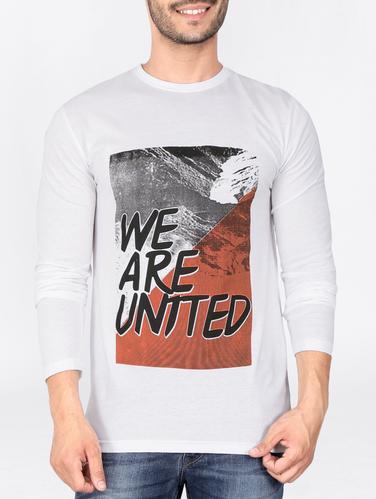 white cotton front print t-shirt - 15121871 - Very Small Image - 1