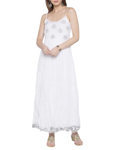 white cotton a-line kurta - 15122356 - Very Small Image - 1