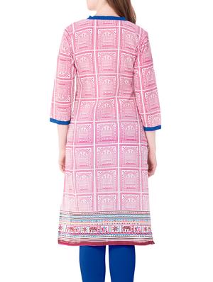 pink cotton straight kurta - 15122377 - Standard Image - 3