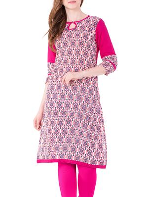 pink cotton a-line kurta - 15122378 - Standard Image - 1