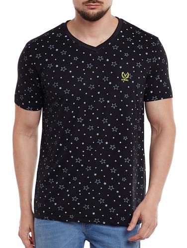 black cotton all over print t-shirt - 15122905 - Very Small Image - 1
