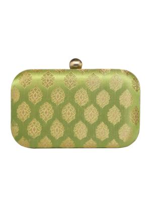 green silk box clutch - 15123030 - Standard Image - 2