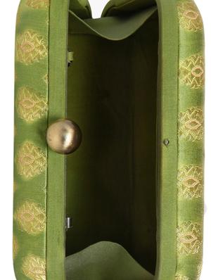 green silk box clutch - 15123030 - Standard Image - 3