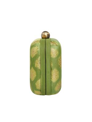 green silk box clutch - 15123030 - Standard Image - 4