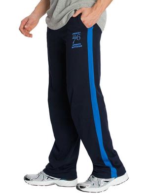 blue cotton full length track pant - 15123208 - Standard Image - 2
