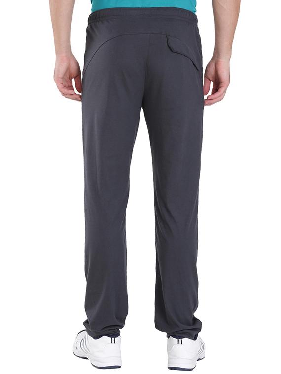 grey cotton length track pant - 15123213 - Zoom Image - 3