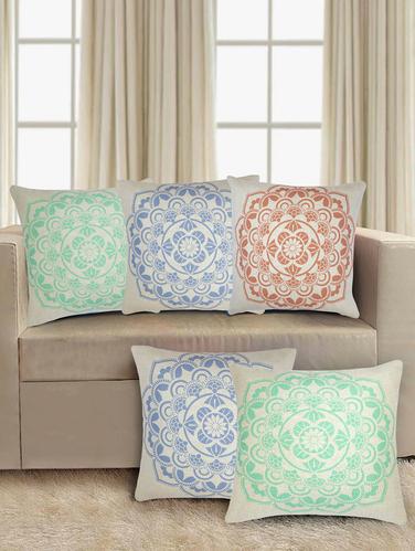 Set of 5 Jute Cushion Covers - 15123408 - Very Small Image - 1