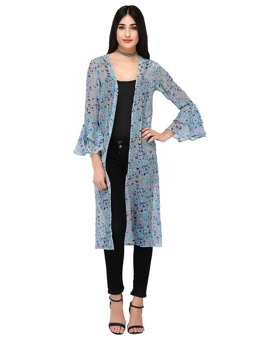 blue printed shrug - 15123574 - Standard Image - 1