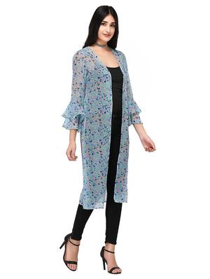 blue printed shrug - 15123574 - Standard Image - 2