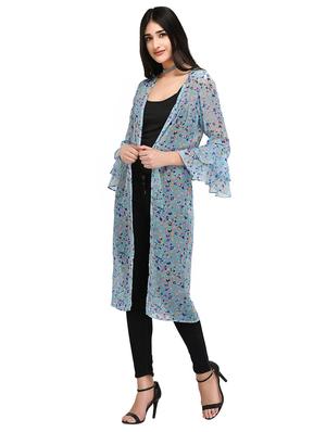 blue printed shrug - 15123574 - Standard Image - 3