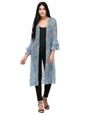 blue printed shrug - 15123574 - Standard Image - 4