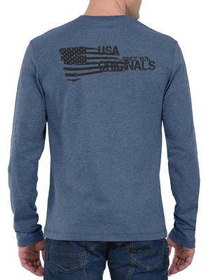 blue cotton back print t-shirt - 15123698 - Standard Image - 2