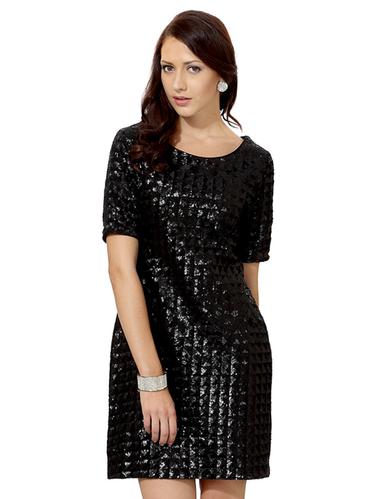 black nylon bodycon dress - 15123826 - Very Small Image - 1