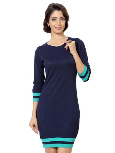 navy blue viscose bodycon dress - 15123827 - Very Small Image - 1
