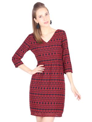 red printed sheath dress - 15123835 - Standard Image - 1