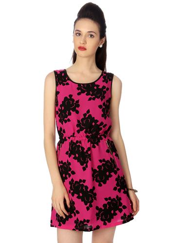 pink printed blouson dress - 15123836 - Very Small Image - 1