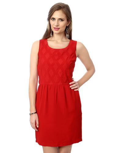 red embroidered sheath dress - 15123846 - Very Small Image - 1