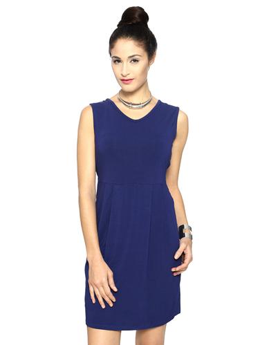 blue viscose sheath dress - 15123854 - Very Small Image - 1