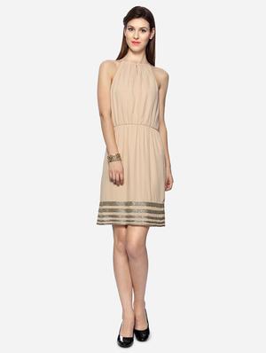 beige cotton blouson dress - 15123865 - Standard Image - 1