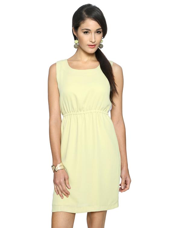 yellow solid blouson dress - 15123871 - Zoom Image - 1