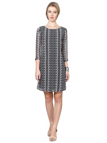grey printed sheath dress - 15123879 - Very Small Image - 1