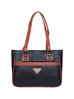 black leatherette regular handbag - 15123949 - Standard Image - 1