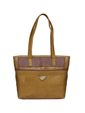 brown leatherette regular handbag - 15123952 - Standard Image - 1