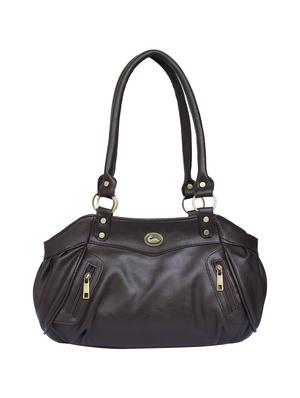 brown leatherette regular handbag - 15123958 - Standard Image - 1