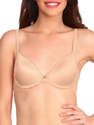 beige solid plunge bra - 15124157 - Very Small Image - 1