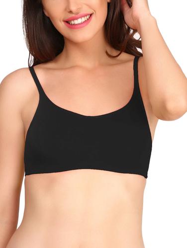 solid black cotton bra - 15124159 - Very Small Image - 1