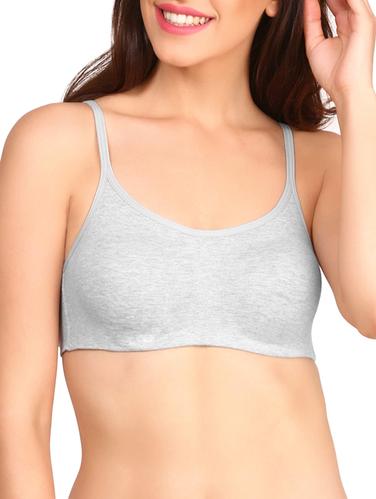 solid grey cotton bra - 15124161 - Very Small Image - 1