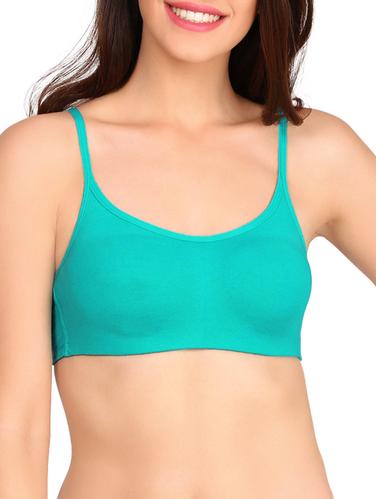 solid blue cotton bra - 15124165 - Very Small Image - 1