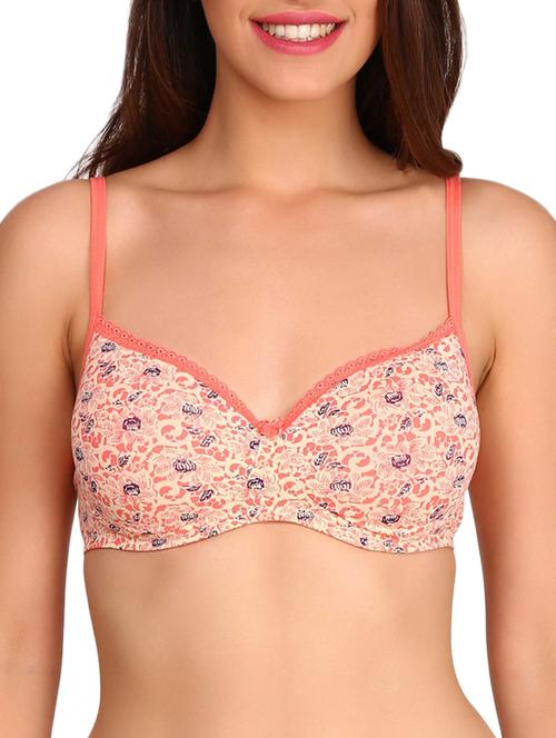 red printed cotton t-shirt bra - 15124180 - Very Small Image - 1